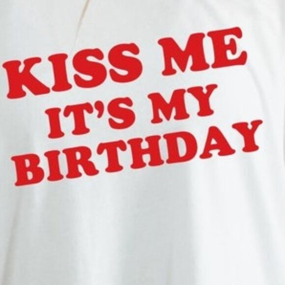 Kiss Me It's My Birthday 90s Tee, Aesthetic Tee - Picture 2 of 5